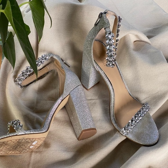 Badgley Mischka Odessa Crystal Adorned Block Heel - Picture 7 of 16